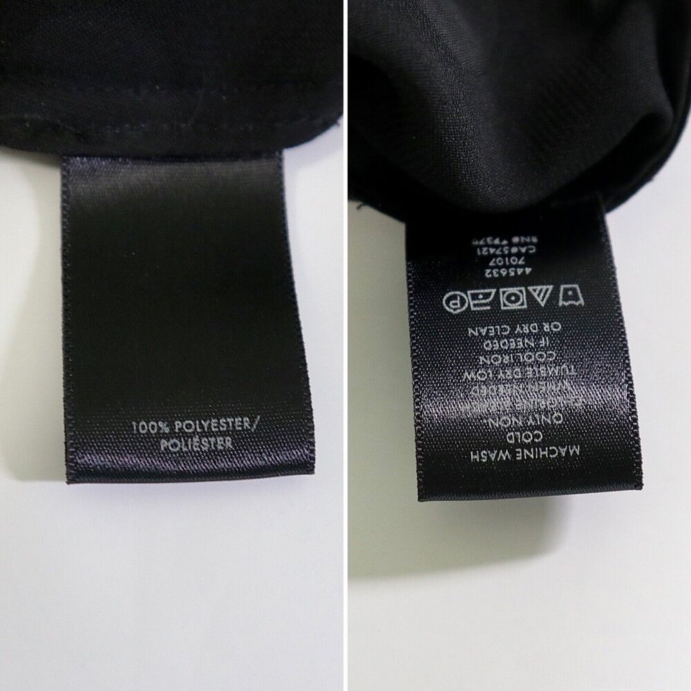 Ann Taylor Size Petite M Keyhole Neck Blouse Tie Black Polka Dot - Picture 11 of 11
